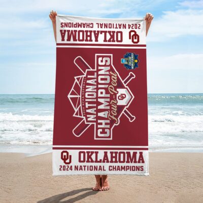 Oklahoma Sooners Womens Softball Rectangle Beach Towel WBT1081 1